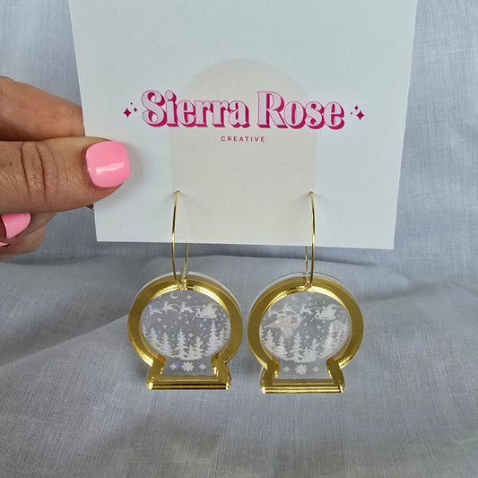 Christmas Snow Globe Earrings