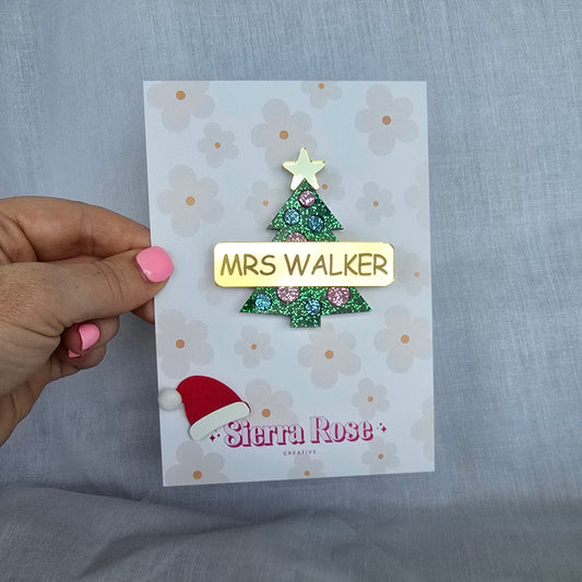 Premium Christmas Tree Name Badge