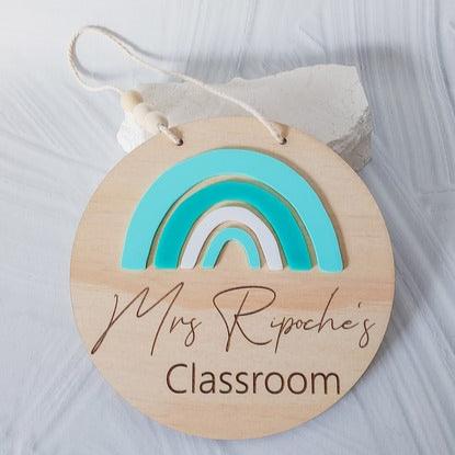 Personalised Classroom Rainbow Plaque (6 Colour choices)