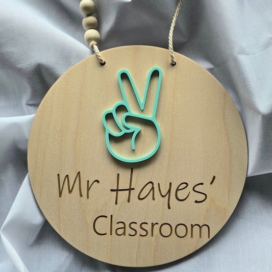 (Peace) Personalised Classroom Plaque