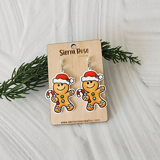 Gingerbread Man Dangle Earrings