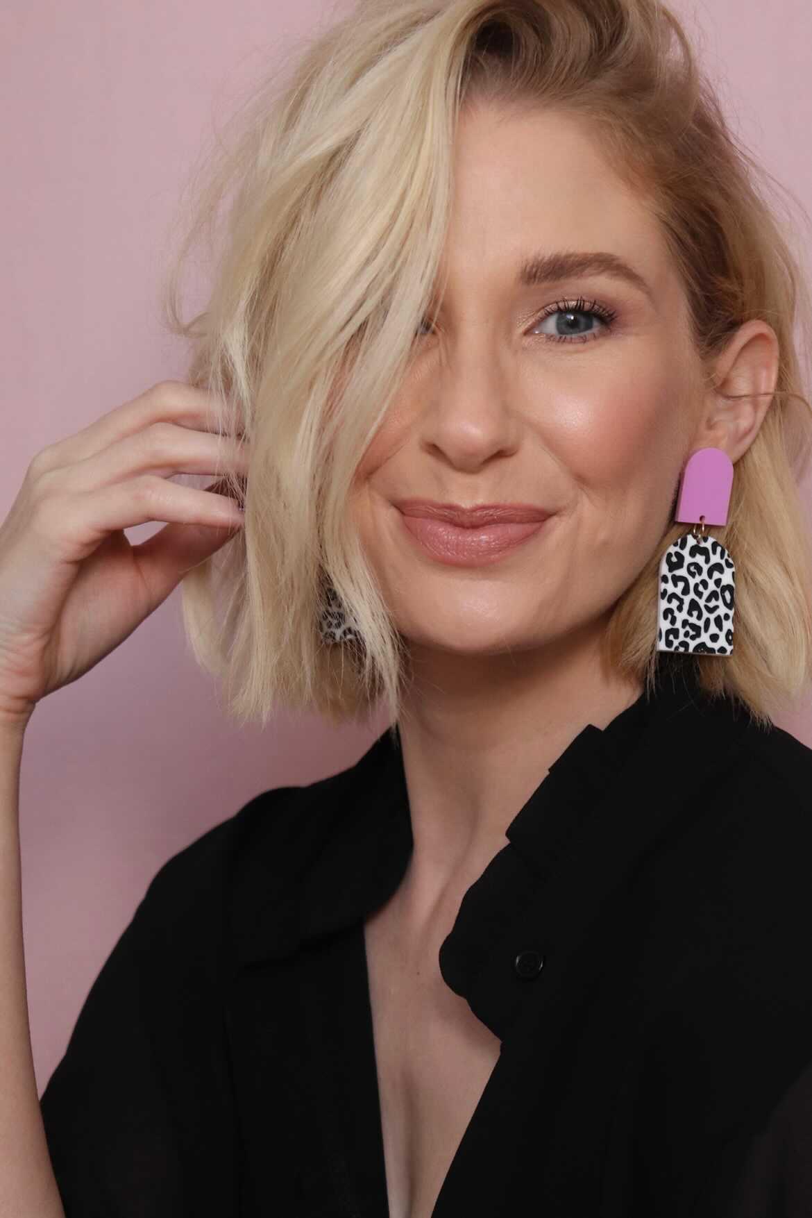 Leopard store dangle earrings